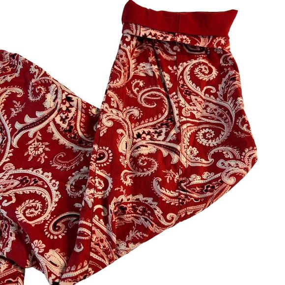 Ann Carson Women's Sz P/M Red Paisley Western Cropped Lightweight Button Jacket - Picture 6 of 11